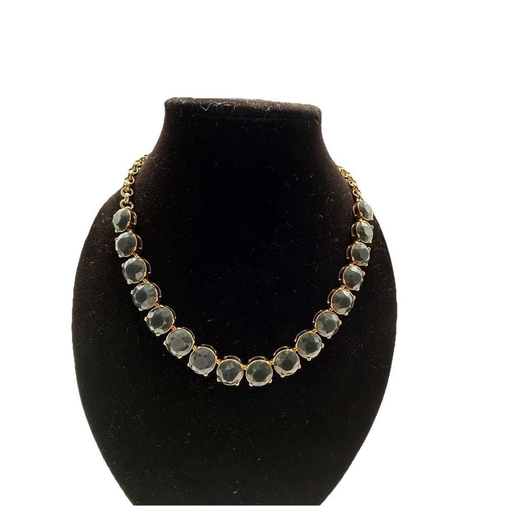 Banana Republic Statement Necklace- Black Smoky Graphite Color Stones